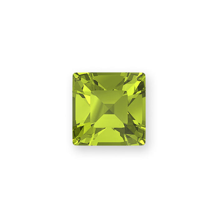 PRESTIGE Crystal, #4428 Square Fancy Stone 4mm, Citrus Green (1 Piece)