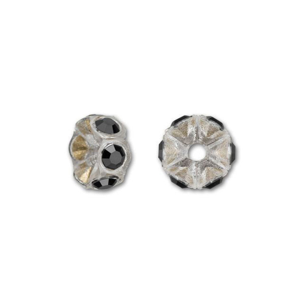 PRESTIGE Crystal, #4720 Transparent Plastic Rondelle Spacer Bead 5.5mm/PP14, Jet Crystal