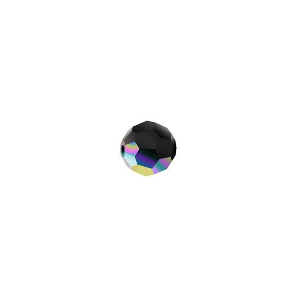 PRESTIGE Crystal, #5000 Round Bead 4mm, Jet AB (1 Piece)