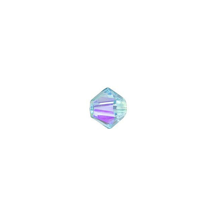 PRESTIGE Crystal, #5328 Bicone Bead 4mm, Aquamarine Shimmer 2X (1 Piece)