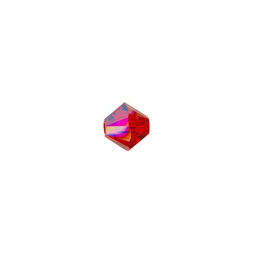 PRESTIGE Crystal, #5328 Swarovski Bicone Bead 4mm, Light Siam Shimmer (1 Piece)