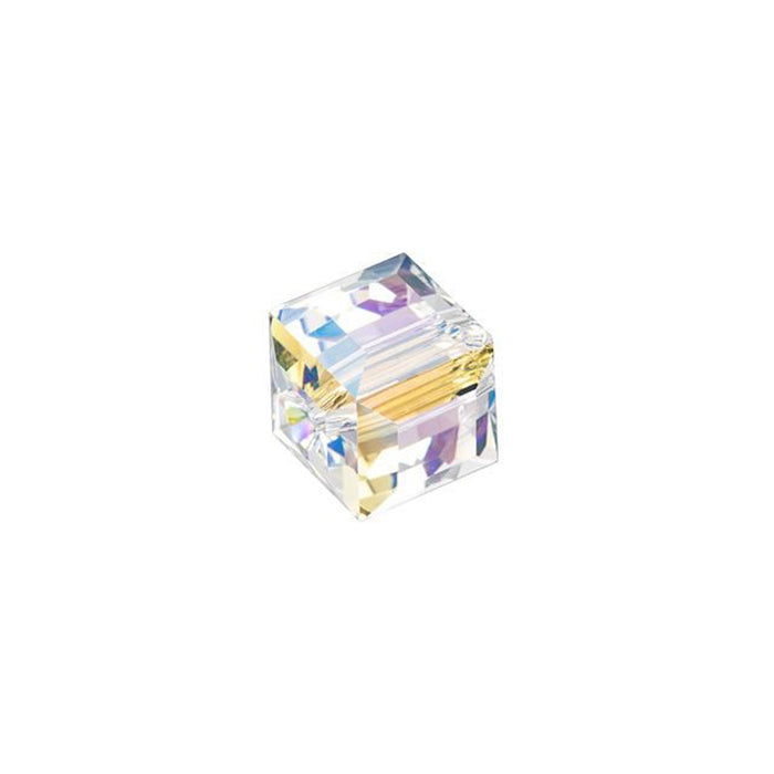 PRESTIGE Crystal, #5601 Faceted Cube Bead 6mm, Crystal Shimmer (1 Piece)