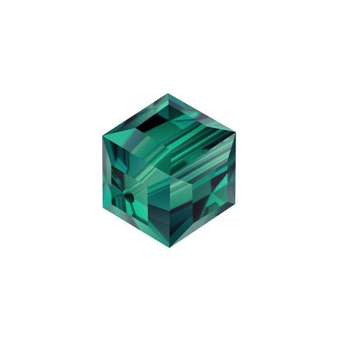 PRESTIGE Crystal, #5601 Swarovski Faceted Cube Bead 8mm, Emerald (1 Piece)