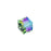 PRESTIGE Crystal, #5601 Swarovski Faceted Cube Bead 6mm, Erinite Shimmer B (1 Piece)