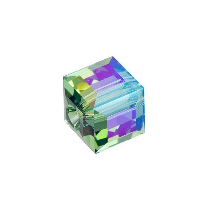 PRESTIGE Crystal, #5601 Faceted Cube Bead 8mm, Erinite Shimmer B (1 Piece)