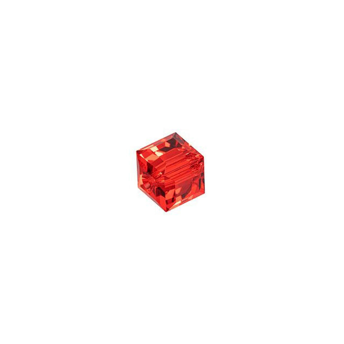 PRESTIGE Crystal, #5601 Faceted Cube Bead 4mm, Light Siam (1 Piece)