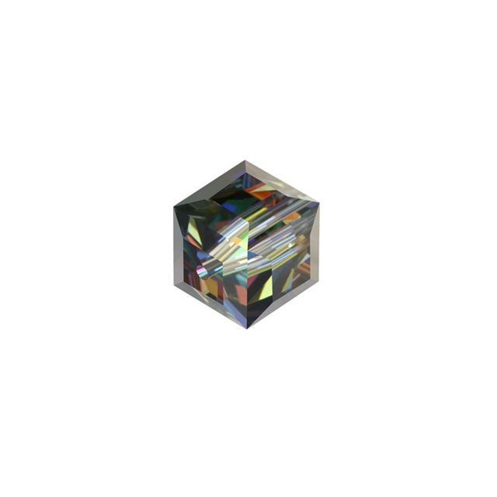 PRESTIGE Crystal, #5601 Faceted Cube Bead 6mm, Vitrail Medium (1 Piece)