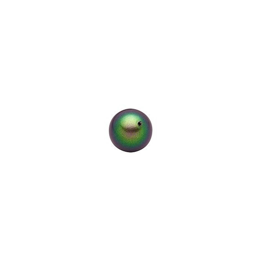 PRESTIGE Crystal, #5810 Swarovski Round Pearl Bead 4mm, Scarabaeus Green (1 Piece)