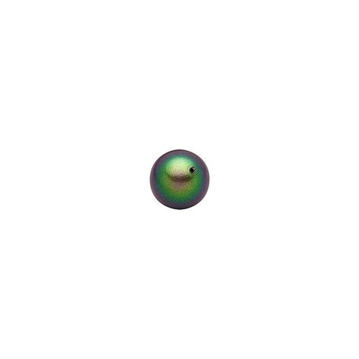 PRESTIGE Crystal, #5810 Swarovski Round Pearl Bead 4mm, Scarabaeus Green (1 Piece)