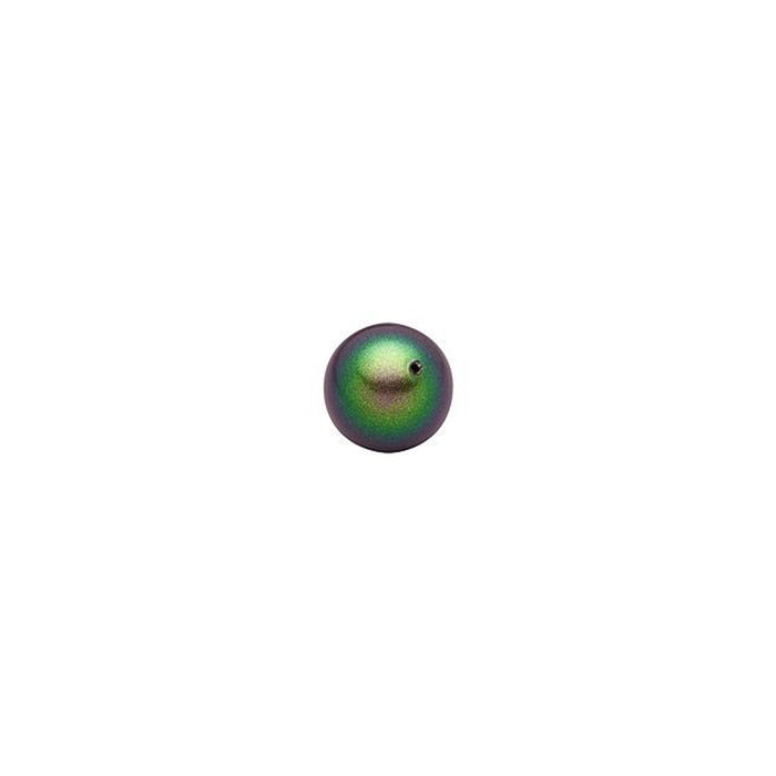 PRESTIGE Crystal, #5810 Swarovski Round Pearl Bead 4mm, Scarabaeus Green (1 Piece)