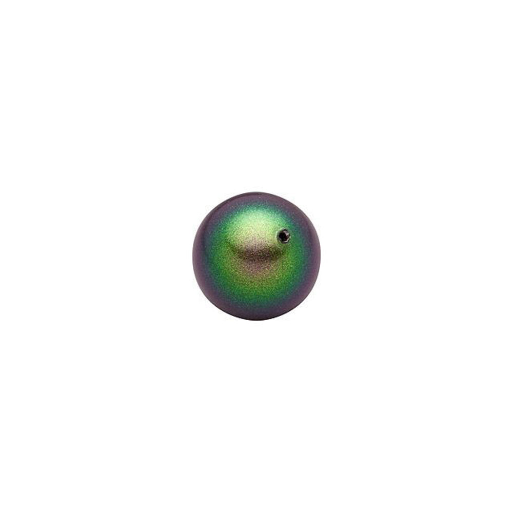 PRESTIGE Crystal, #5810 Swarovski Round Pearl Bead 6mm, Scarabaeus Green (1 Piece)