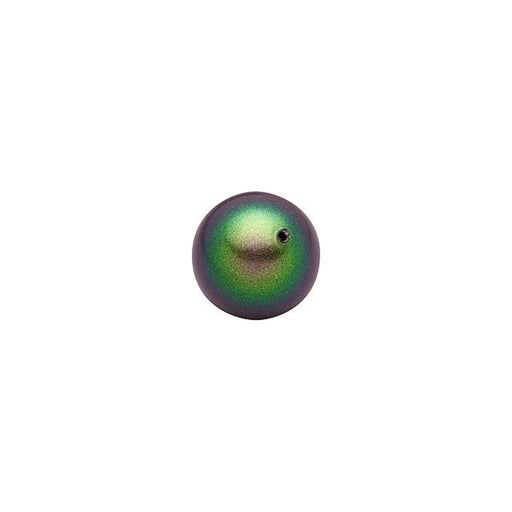 PRESTIGE Crystal, #5810 Swarovski Round Pearl Bead 6mm, Scarabaeus Green (1 Piece)