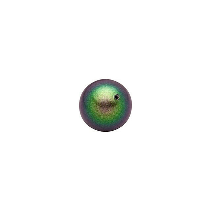 PRESTIGE Crystal, #5810 Swarovski Round Pearl Bead 6mm, Scarabaeus Green (1 Piece)