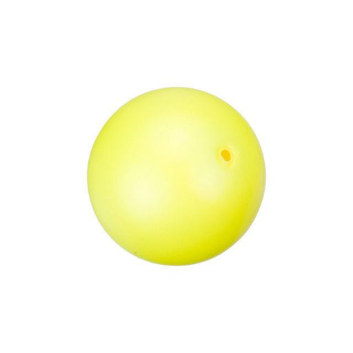 PRESTIGE Crystal, #5811 Round Large Hole Pearl Bead 12mm, Neon Yellow (1 Piece)