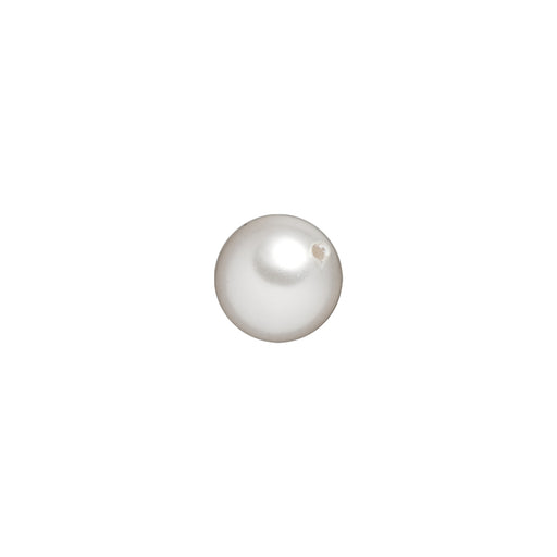 PRESTIGE Crystal, #5818 Round Half-Drilled Pearl Bead 8mm, White (1 Piece)