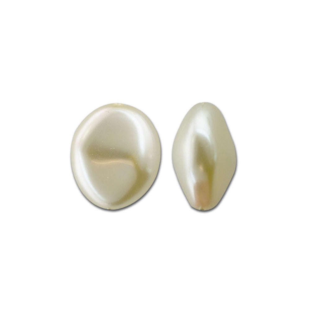 PRESTIGE Crystal, #5842 Baroque Coin Pearl Bead 10mm, Cream (1 Piece)