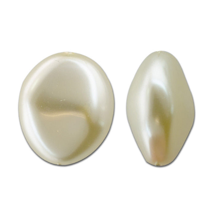 PRESTIGE Crystal, #5842 Baroque Coin Pearl Bead 14mm, Cream (1 Piece)