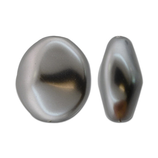 PRESTIGE Crystal, #5842 Baroque Coin Pearl Bead 14mm, Dark Grey (1 Piece)