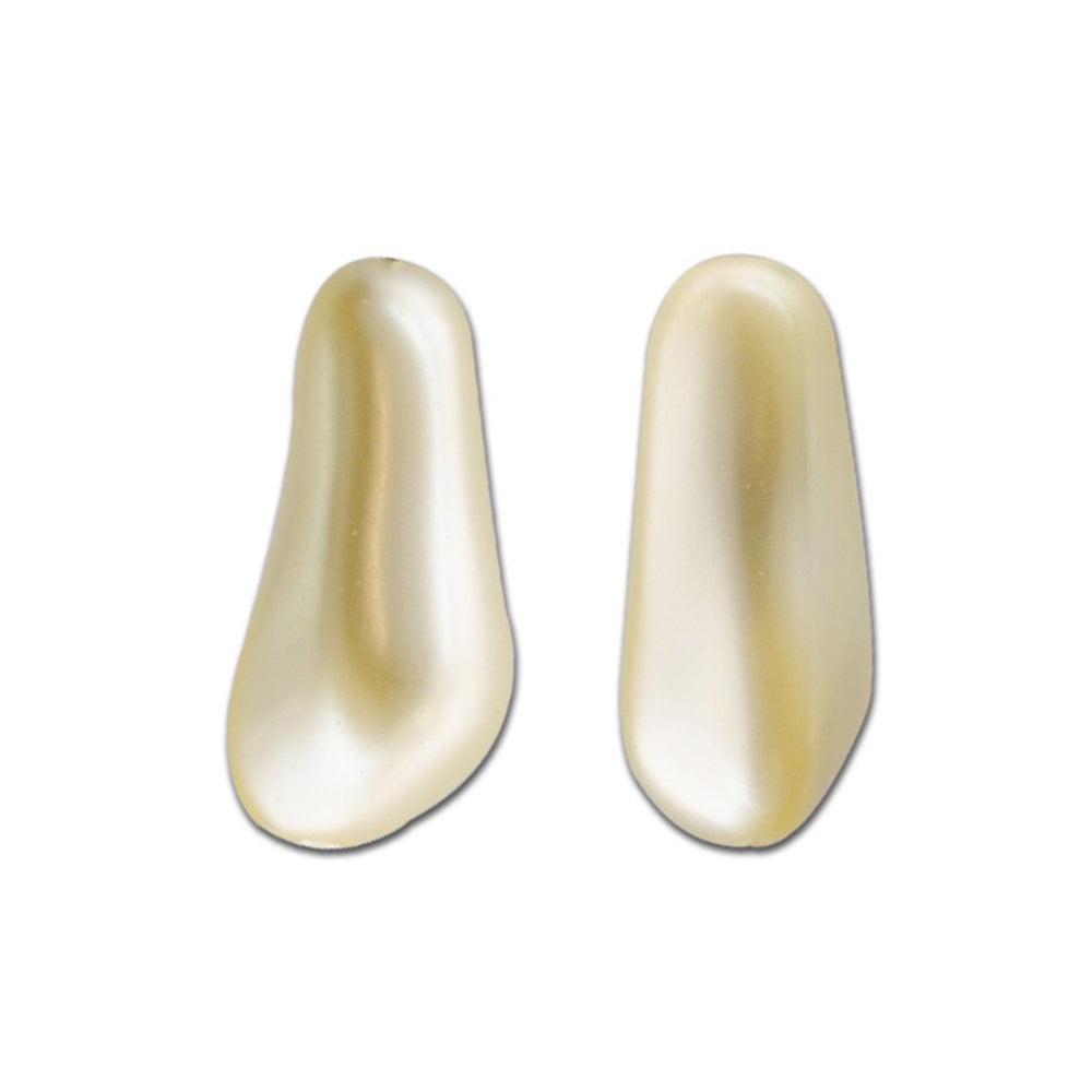 PRESTIGE Crystal, #5844 Baroque Elongated Pearl Bead 14mm, Cream (1 Piece)