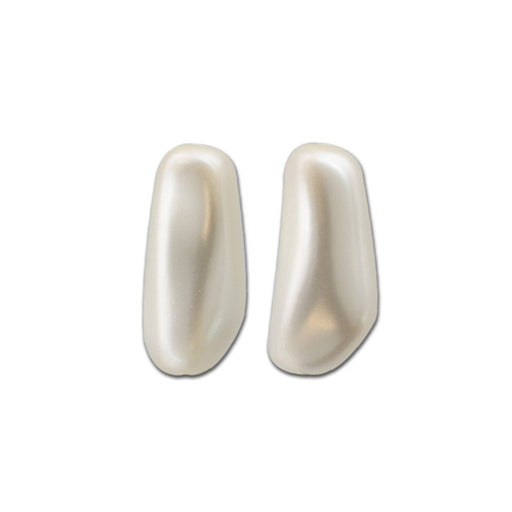 PRESTIGE Crystal, #5844 Baroque Elongated Pearl Bead 10mm, White (1 Piece)