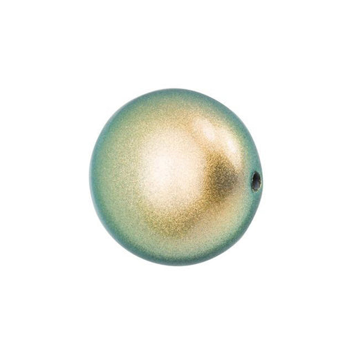 PRESTIGE Crystal, #5860 Coin Pearl Bead 12mm, Iridescent Green (1 Piece)