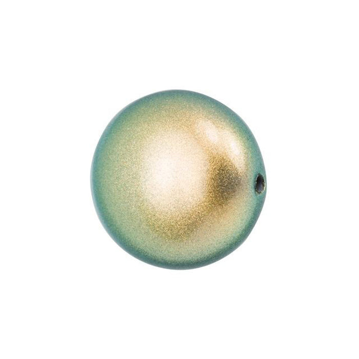 PRESTIGE Crystal, #5860 Coin Pearl Bead 12mm, Iridescent Green (1 Piece)