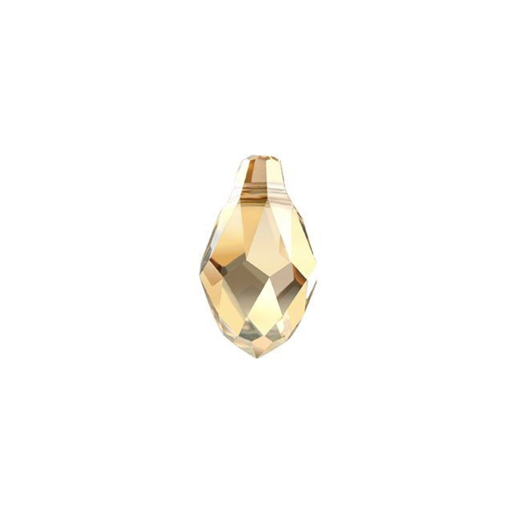 PRESTIGE Crystal, #6007 Briolette Pendant 9mm, Crystal Golden Shadow (1 Piece)