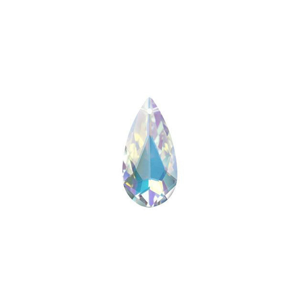 PRESTIGE Crystal, #6100 Swarovski Faceted Teardrop Pendant 24mm, Crystal AB (1 Piece)