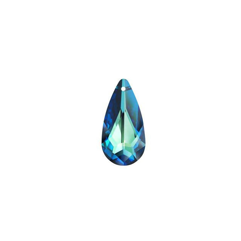 PRESTIGE Crystal, #6100 Swarovski Faceted Teardrop Pendant 24mm, Bermuda Blue (1 Piece)