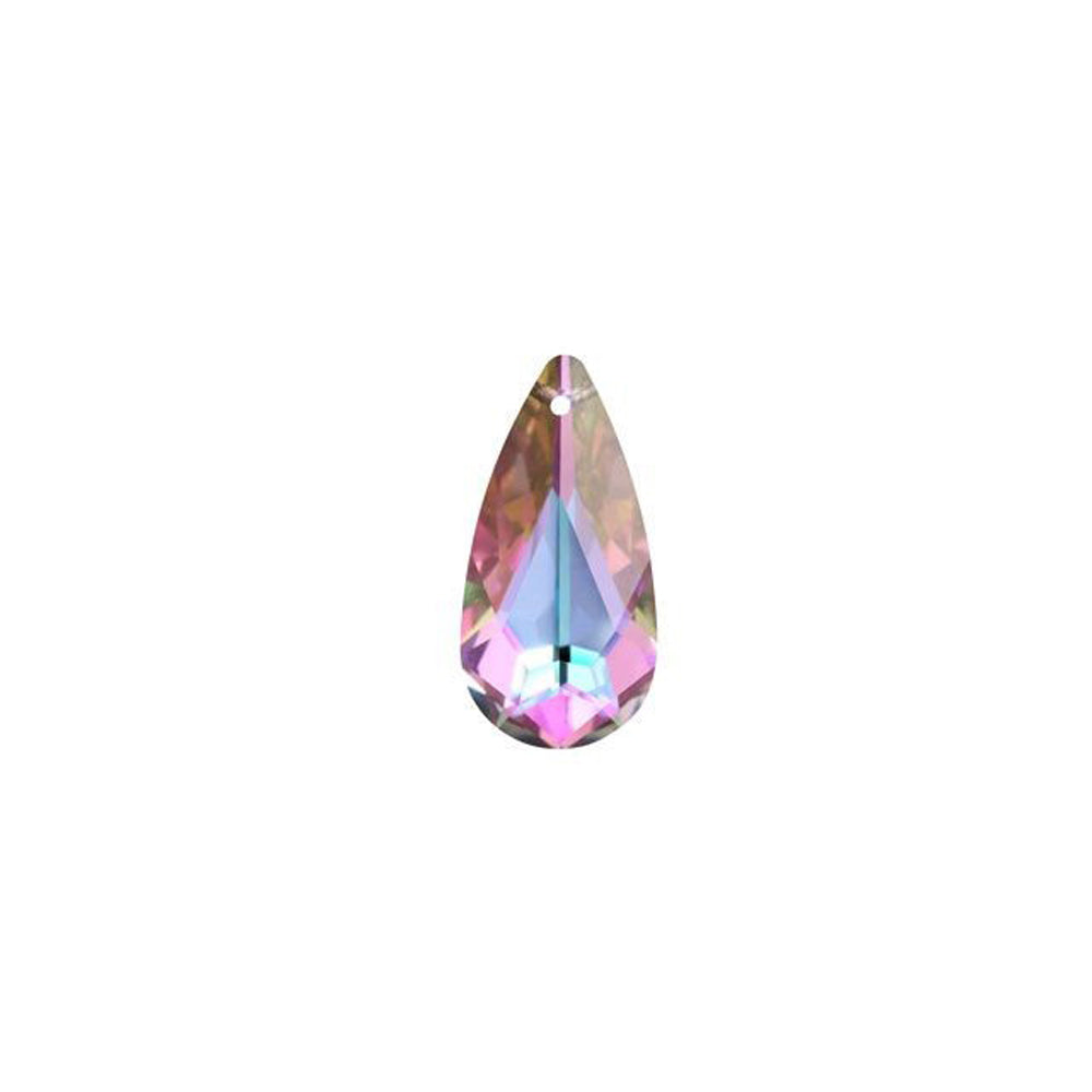 PRESTIGE Crystal, #6100 Swarovski Faceted Teardrop Pendant 24mm, Crystal Vitrail Light (1 Piece)