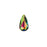 PRESTIGE Crystal, #6100 Faceted Teardrop Pendant 24mm, Crystal Vitrail Medium (1 Piece)