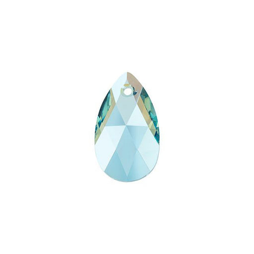 PRESTIGE Crystal, #6106 Swarovski Pear-Shaped Pendant 16mm, Aquamarine Shimmer (1 Piece)