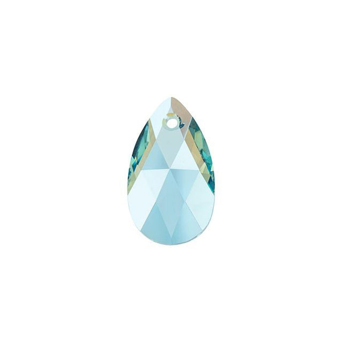 PRESTIGE Crystal, #6106 Swarovski Pear-Shaped Pendant 16mm, Aquamarine Shimmer (1 Piece)