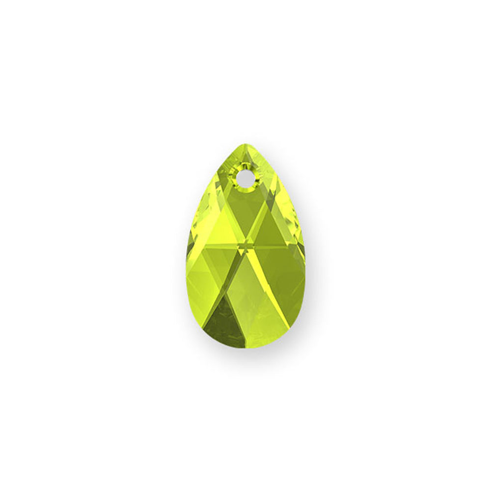 Swarovski Crystal, #6106 Swarovski Pear-Shaped Pendant 16mm, Citrus Green (1 Piece)