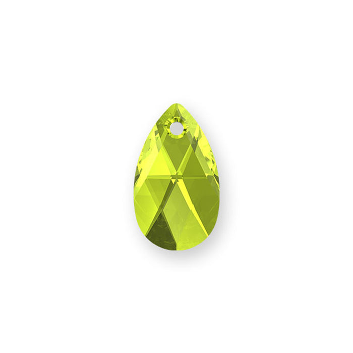Swarovski Crystal, #6106 Swarovski Pear-Shaped Pendant 16mm, Citrus Green (1 Piece)