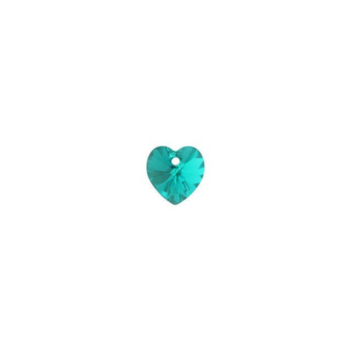 PRESTIGE Crystal, #6228 Swarovski Heart Pendant 10mm, Blue Zircon AB (1 Piece)