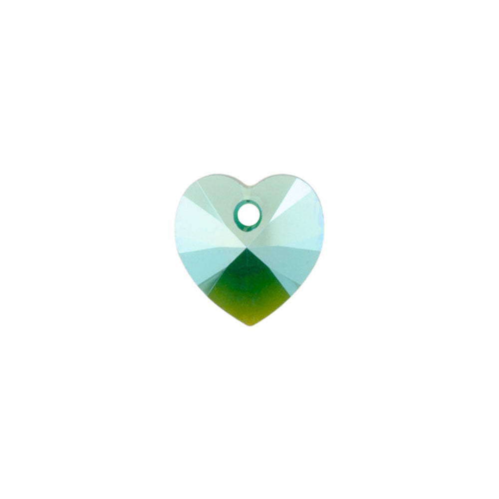 PRESTIGE Crystal, #6228 Heart Pendant 10mm, Emerald Shimmer (1 Piece)