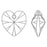 PRESTIGE Crystal, #6228 Heart Pendant 18mm, Light Rose (1 Piece)