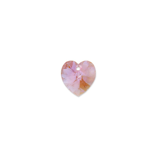 PRESTIGE Crystal, #6228 Heart Pendant 18mm, Light Rose Shimmer (1 Piece)