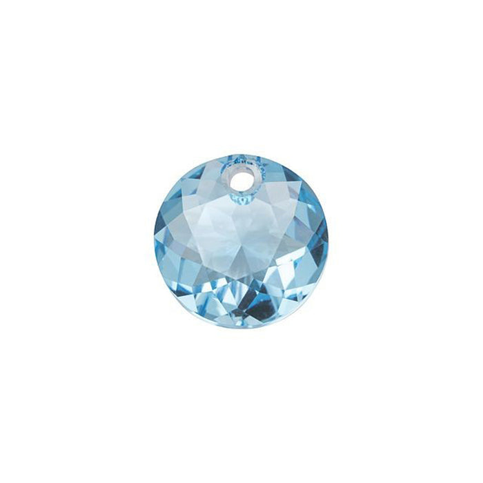 PRESTIGE Crystal, #6430 Round Classic Cut Pendant 10mm, Aquamarine (1 Piece)