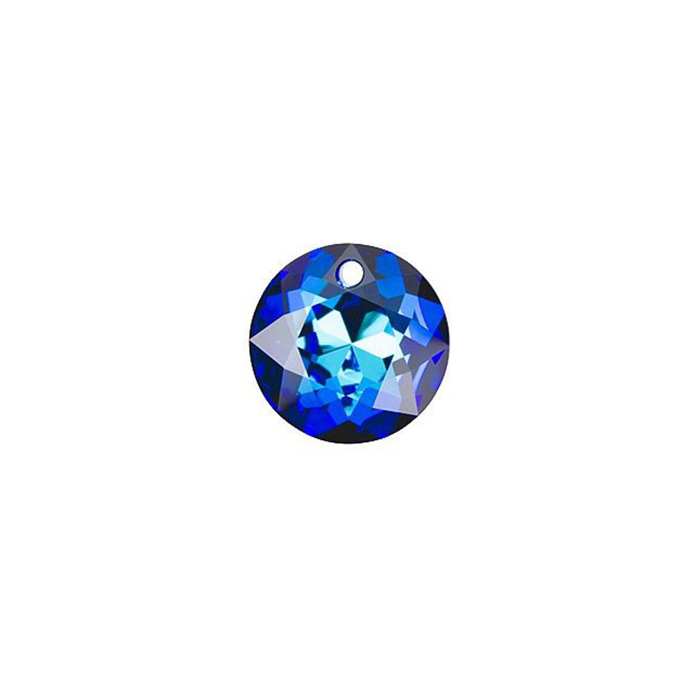 PRESTIGE Crystal, #6430 Swarovski Round Classic Cut Pendant 8mm, Bermuda Blue (1 Piece)