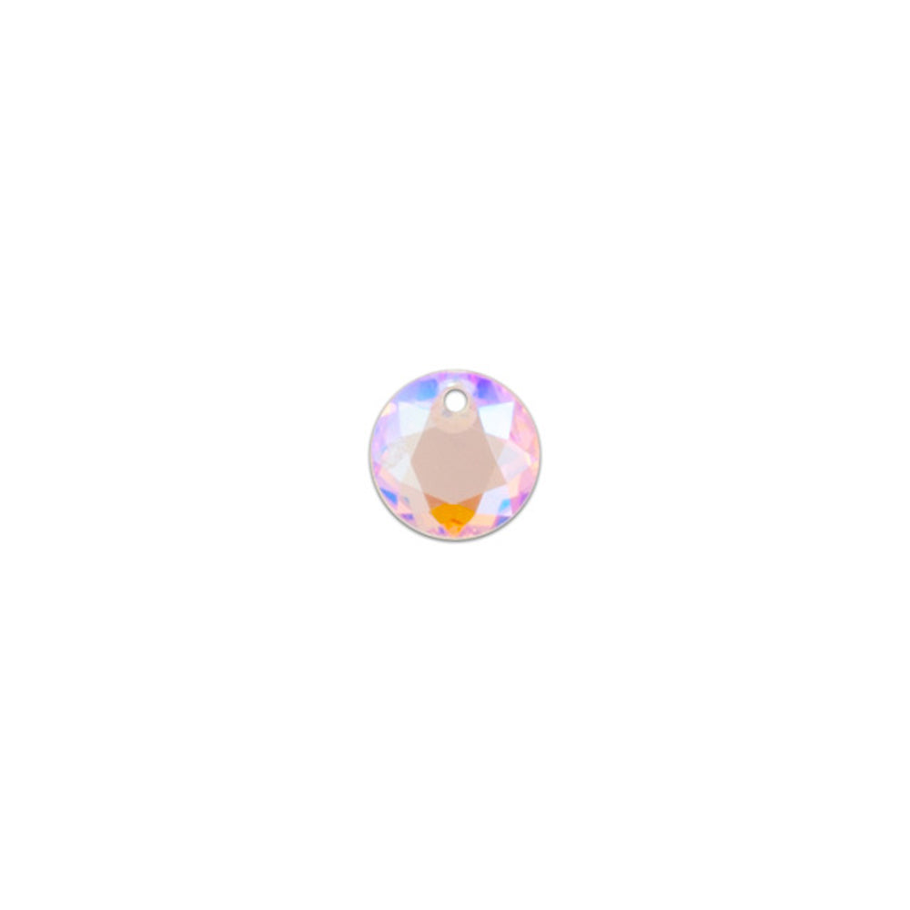 PRESTIGE Crystal, #6430 Round Classic Cut Pendant 8mm, Light Rose Shimmer (1 Piece)