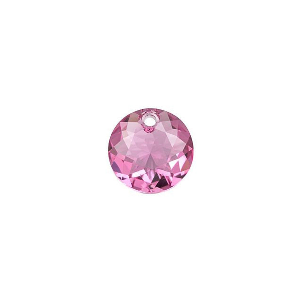 PRESTIGE Crystal, #6430 Swarovski Round Classic Cut Pendant 8mm, Rose (1 Piece)