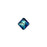 PRESTIGE Crystal, #6431 Swarovski Princess Cut Pendant 9mm, Bermuda Blue (1 Piece)