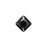 PRESTIGE Crystal, #6431 Princess Cut Pendant 12mm, Jet (1 Piece)
