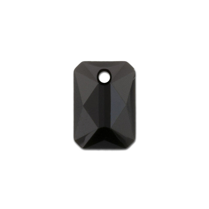 PRESTIGE Crystal, #6435 Emerald Cut Pendant 12mm, Jet (1 Piece)