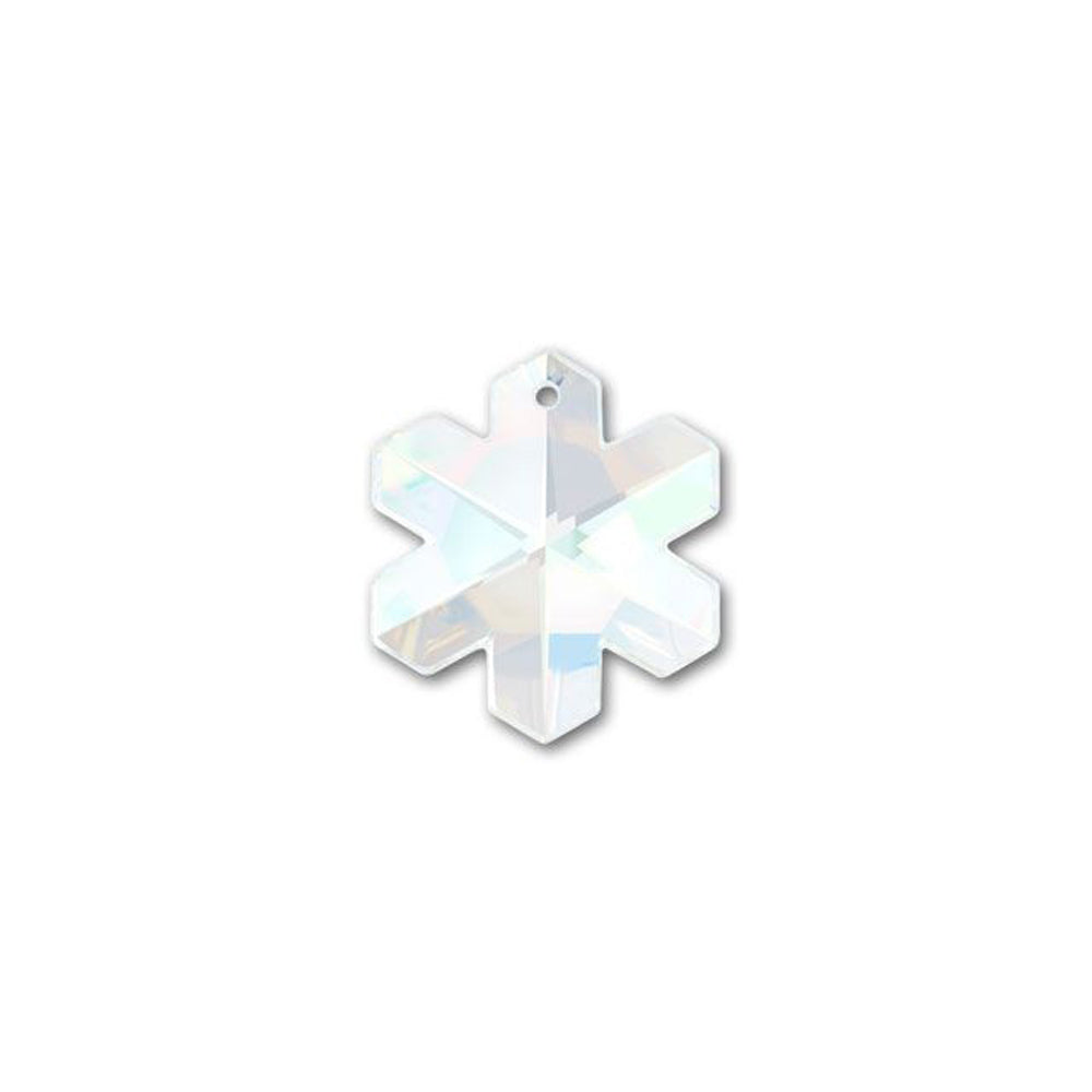 Swarovski Crystal, #6704 Swarovski Snowflake Pendant 20mm, Crystal AB (1 Piece)