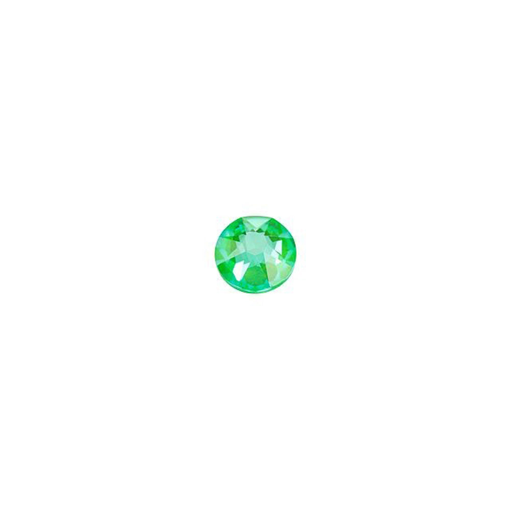 PRESTIGE Crystal, #H2038 Hotfix Round Flatback Rhinestone SS10, Electric Green LacquerPRO DeLite (1 Piece)