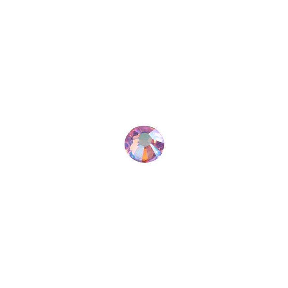 PRESTIGE Crystal, #H2038 Hotfix Round Flatback Rhinestone SS10, Light Rose Shimmer (1 Piece)