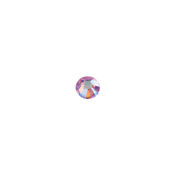 PRESTIGE Crystal, #H2038 Hotfix Round Flatback Rhinestone SS10, Light Rose Shimmer (1 Piece)